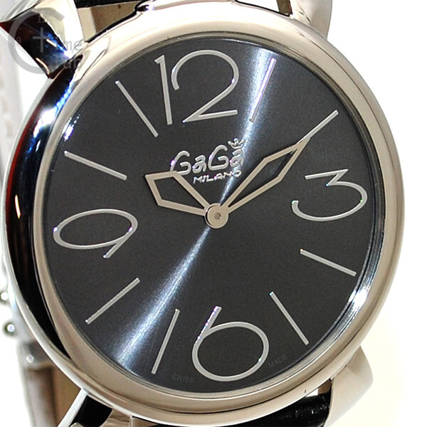 GaGa MILANO （ガガミラノ） 時計 腕時計 MANUALE THIN マニュアーレ シン マヌアーレ 46mm ブラック レザー/シルバー 5090.03